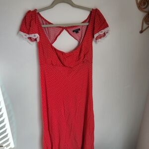 wild fable Red Polka Dot Tie-Front Top